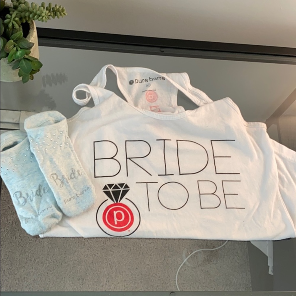 Bride to Be Pure Barre Tank + bride socks